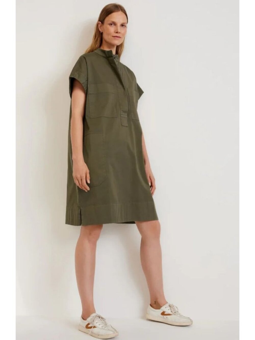 Everlane The Easy Workwear Dress Women's Size XXS in Kalamata Green NWT!